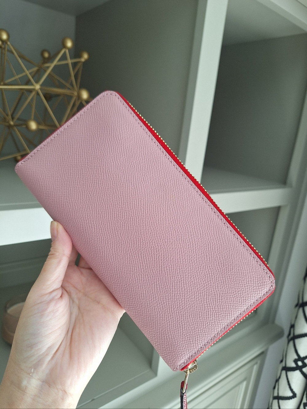 New COACH ACCORDION ZIP WALLET IN GEOMETRIC COLORBLOCK CROSSGRAIN LEATHER - Picture 4 of 7